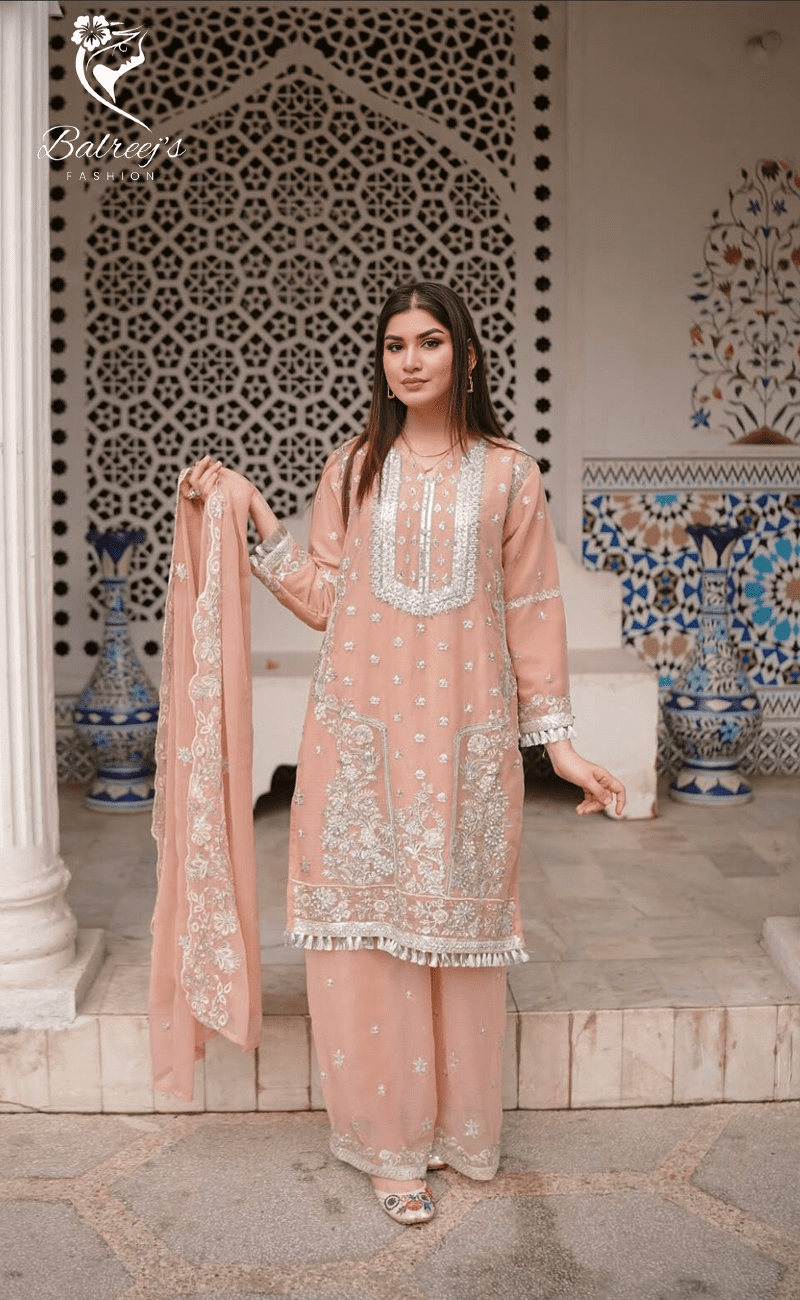 Dur-e-Fishan Silver Embroidered Suit - 2 image 0