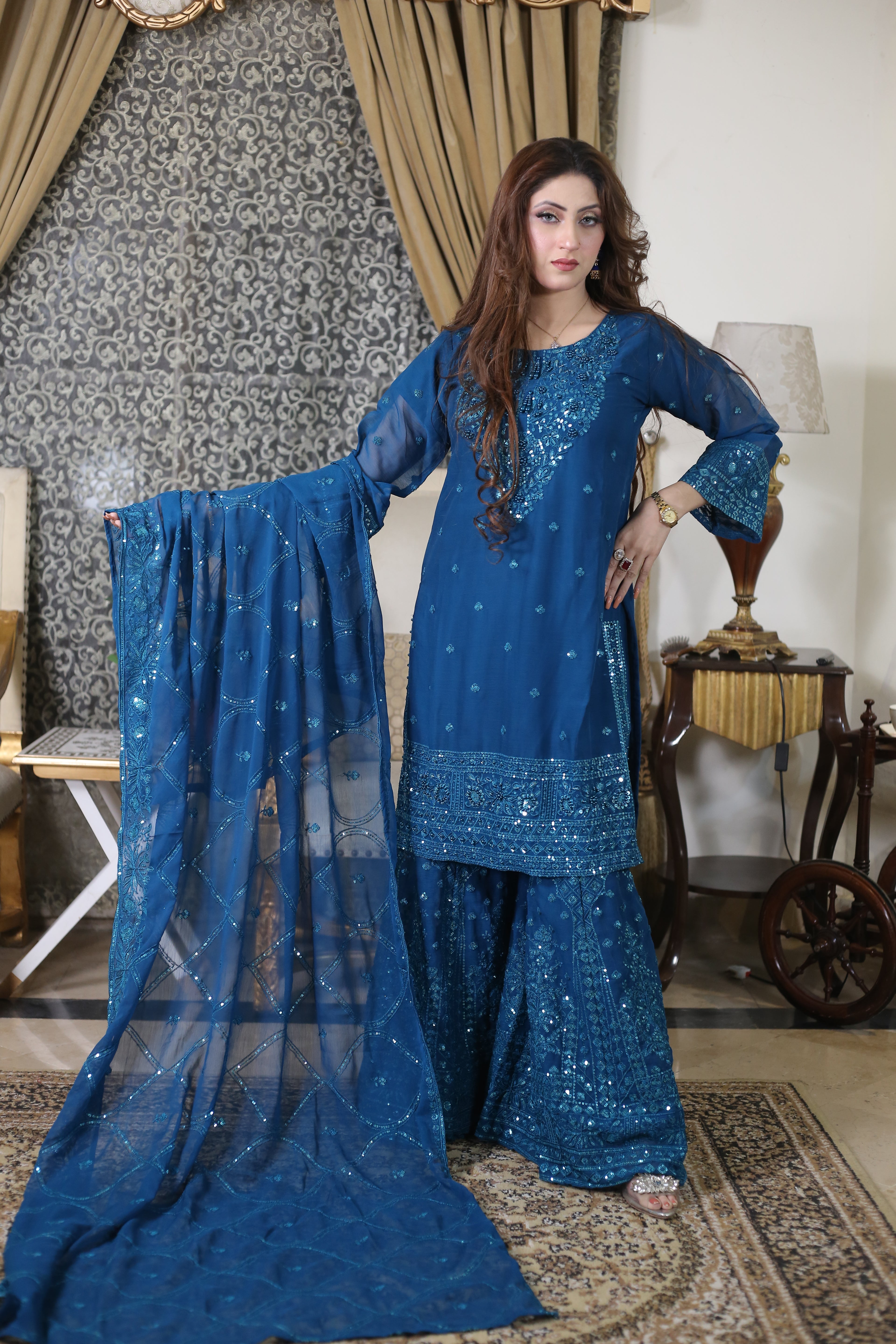 3PC 3D Gharara Suit | Latest Wedding & Festive Designer Wear
