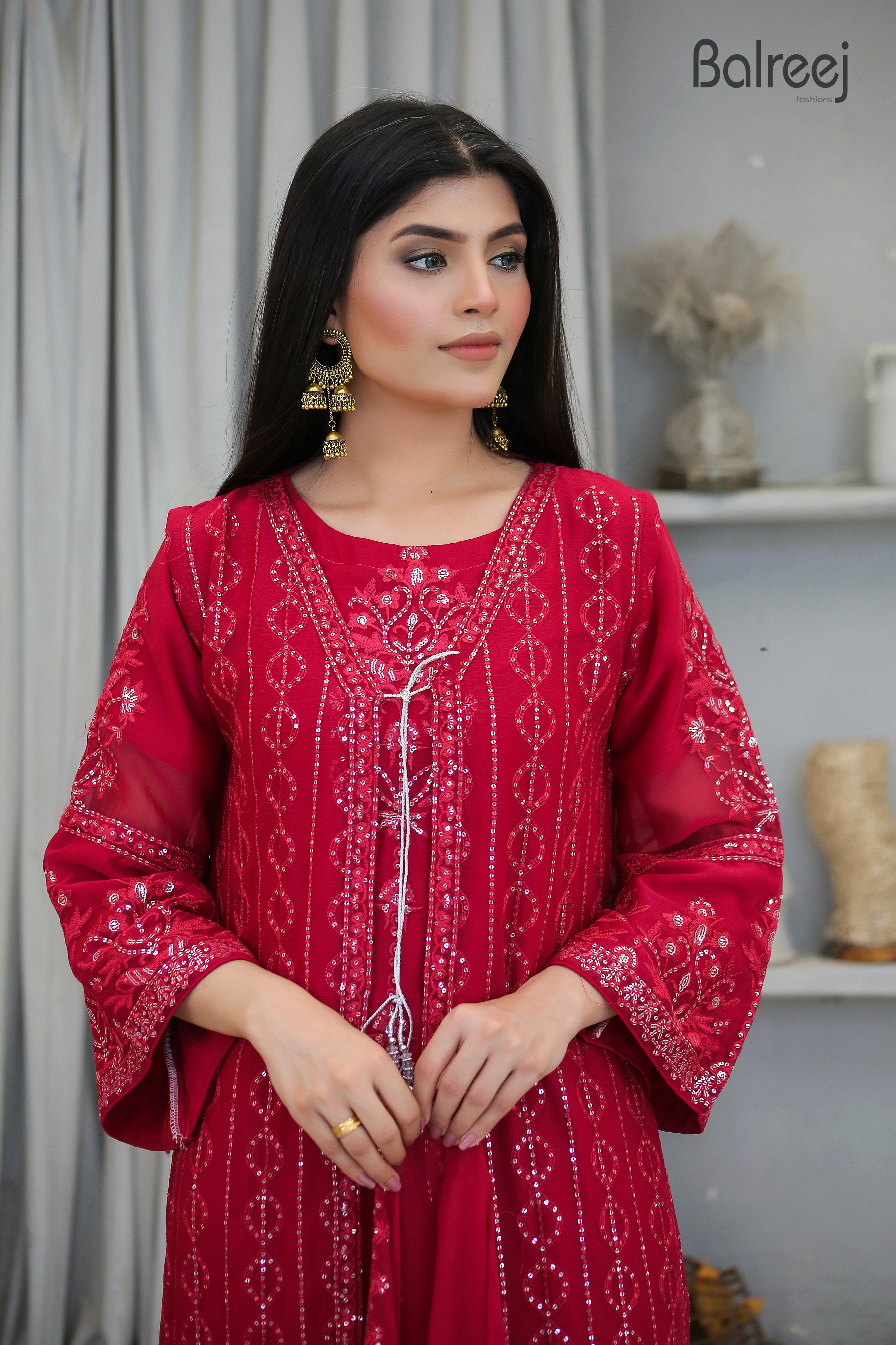 4PC Sequence Sitara Maxi | Luxury Floor Length Bridal & Wedding Gown