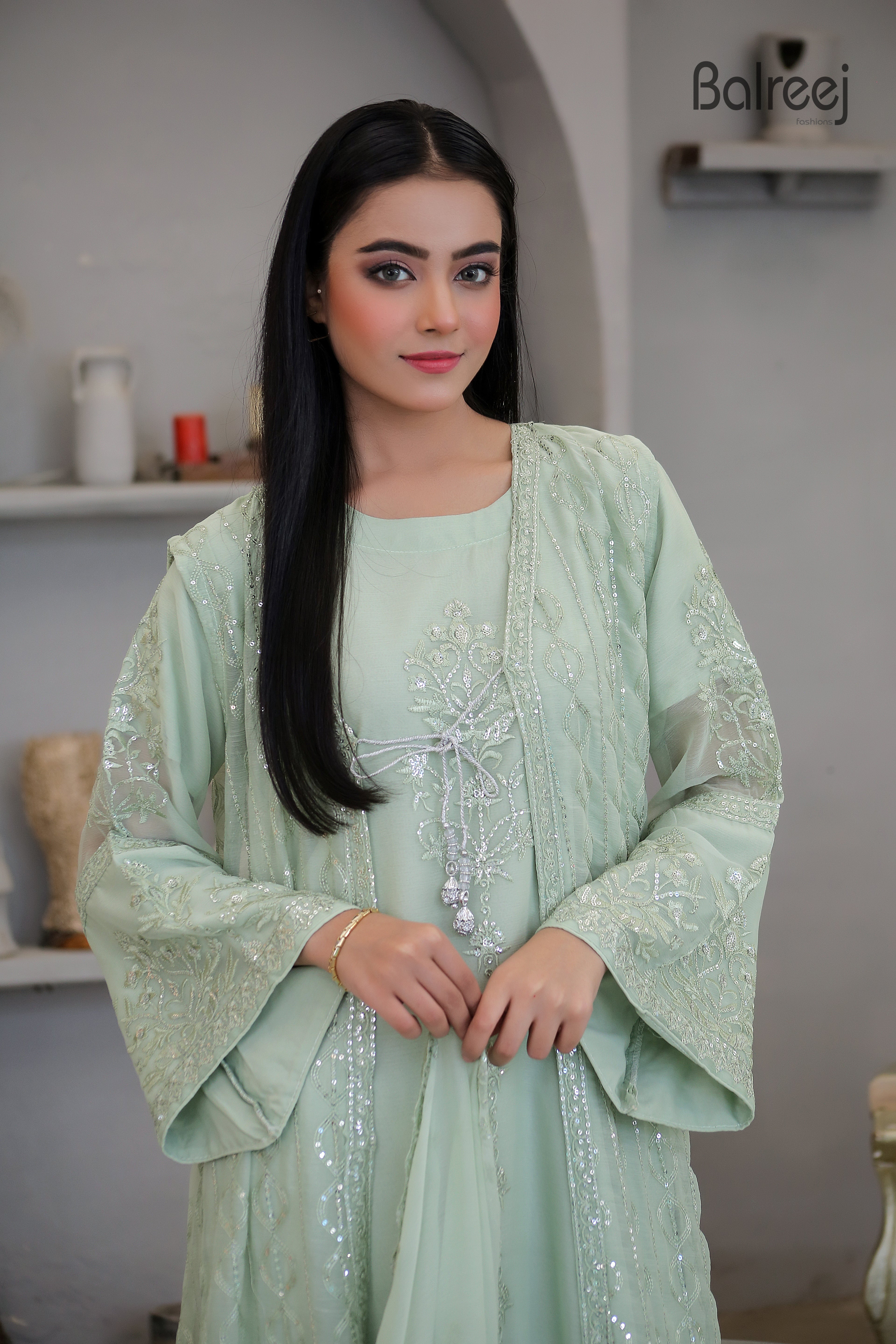 4PC Sequence Sitara Maxi | Luxury Floor Length Bridal & Wedding Gown