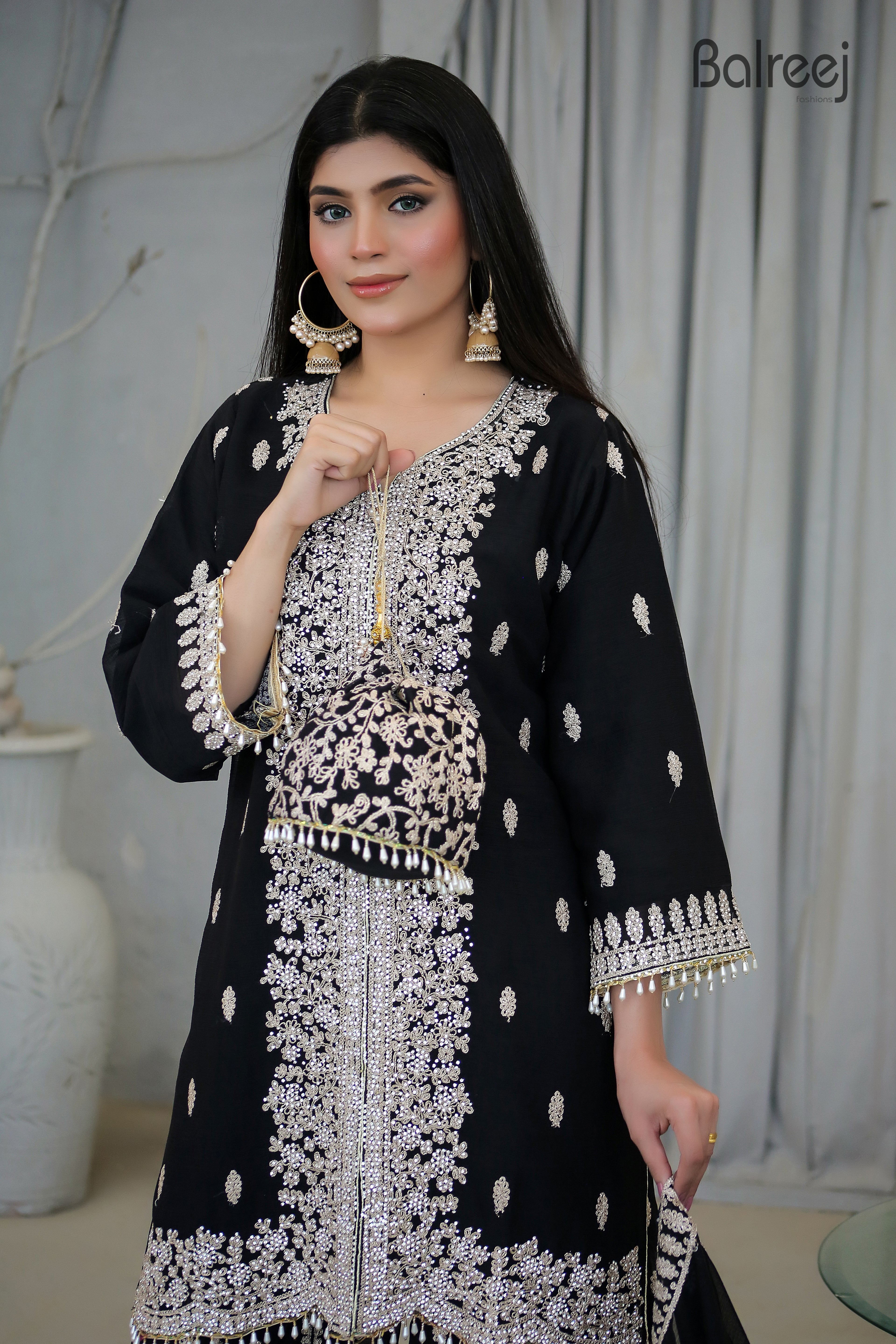 4PC Heavy Dori Work & DMC Stone Suit | Luxury Wedding Ensemble