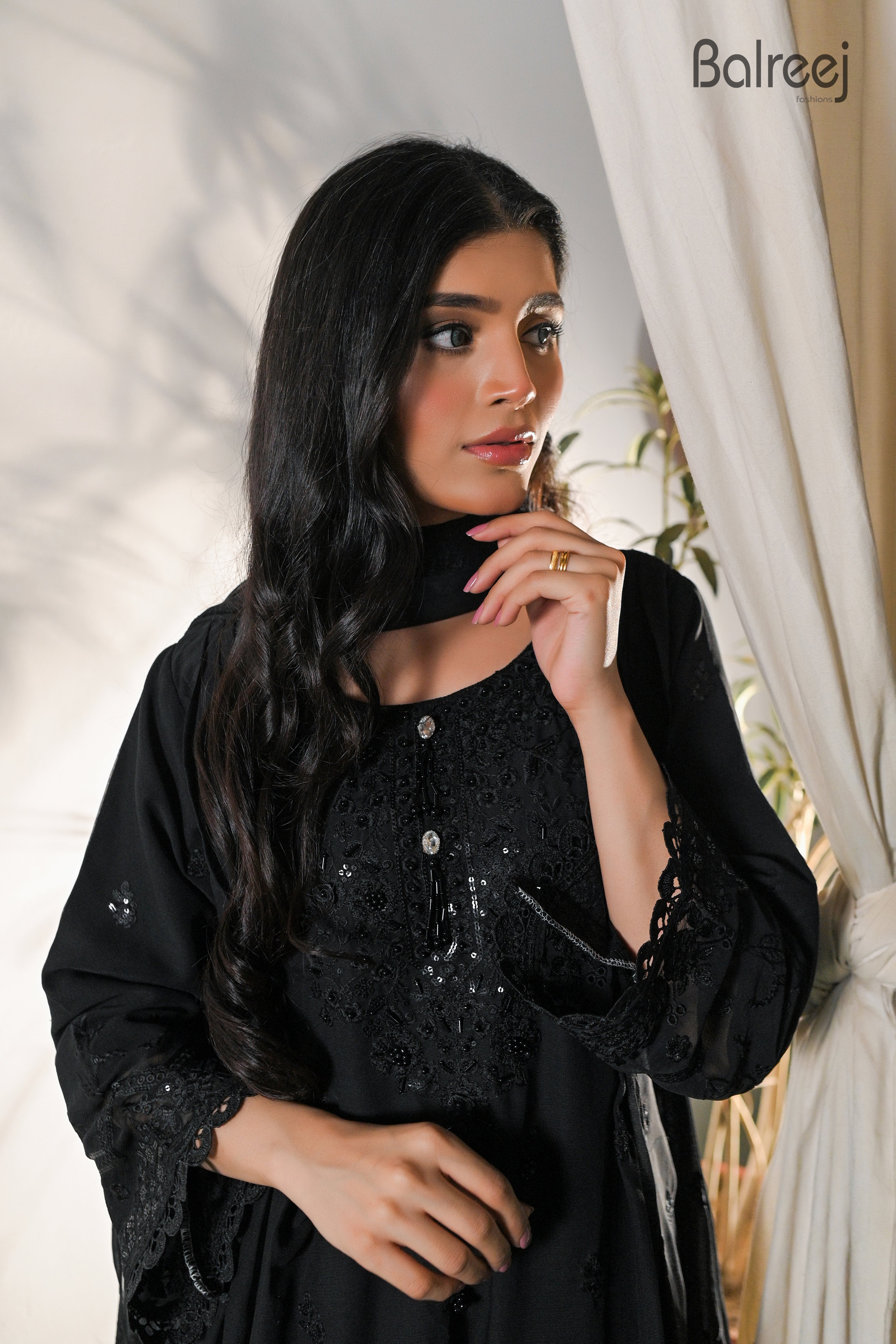 3PC 3D Embroidered Short Frock & Palazzo Set | Trendy Festive Wear