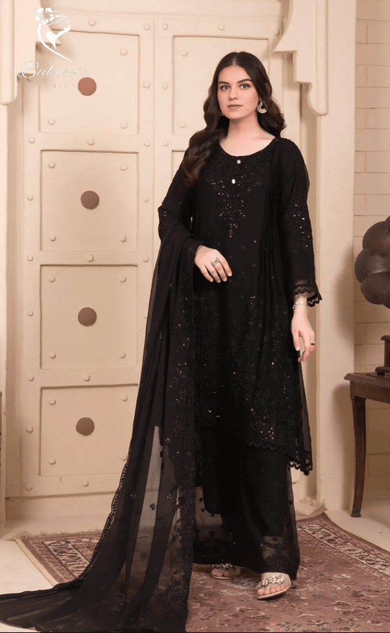 Chiffon Frock & Plazo – Festive Edition image 2