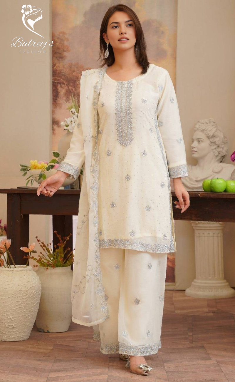 Mahira Off White - BalreejFashion image 6
