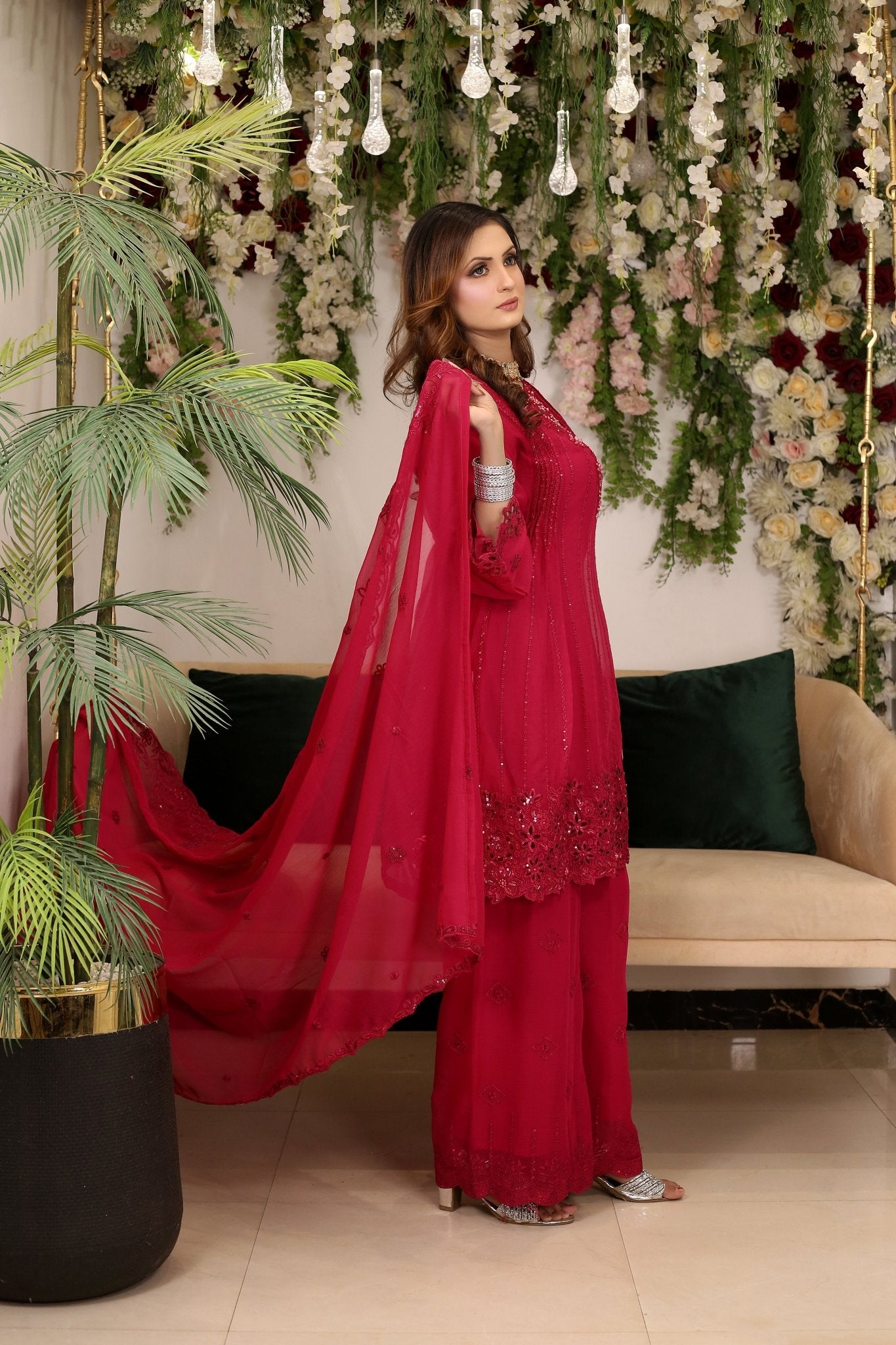 Designer Cut Work Short Frock – Party Wear - BalreejFashions