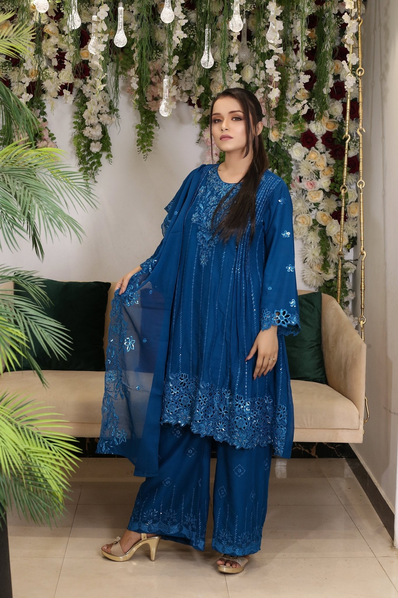 Designer Cut Work Short Frock – Party Wear - BalreejFashions