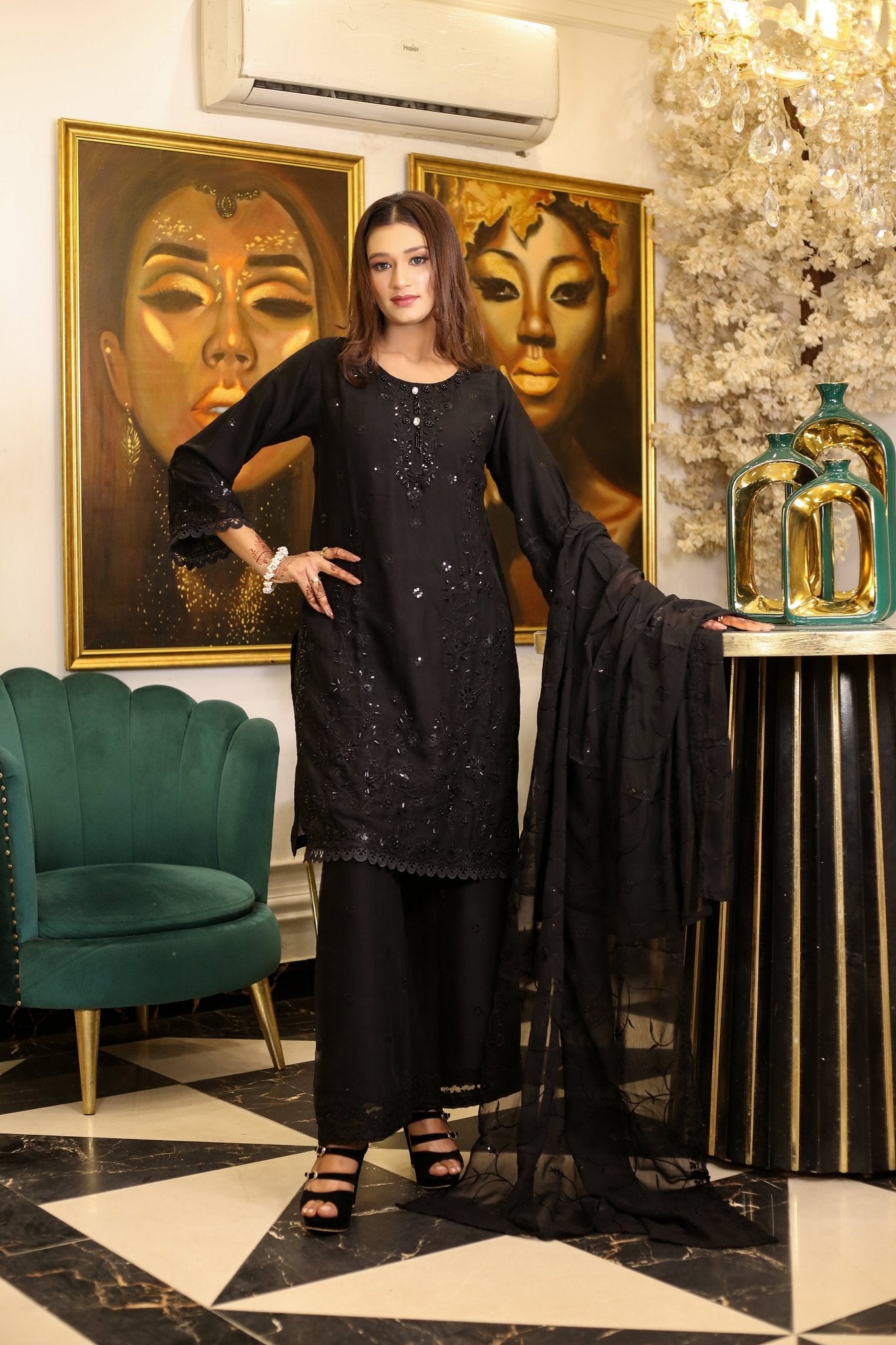 Elegant Pulse Work Shirt & Plazo Outfit - BalreejFashions