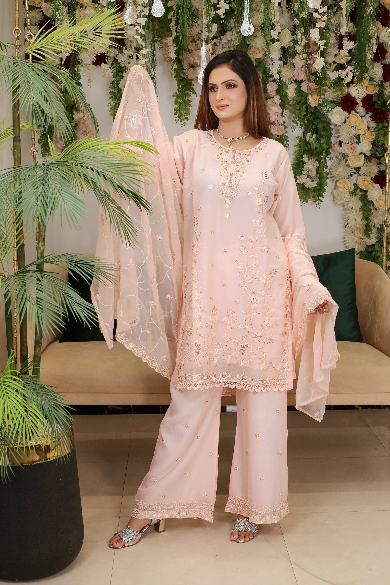 Elegant Pulse Work Shirt & Plazo Outfit - BalreejFashions