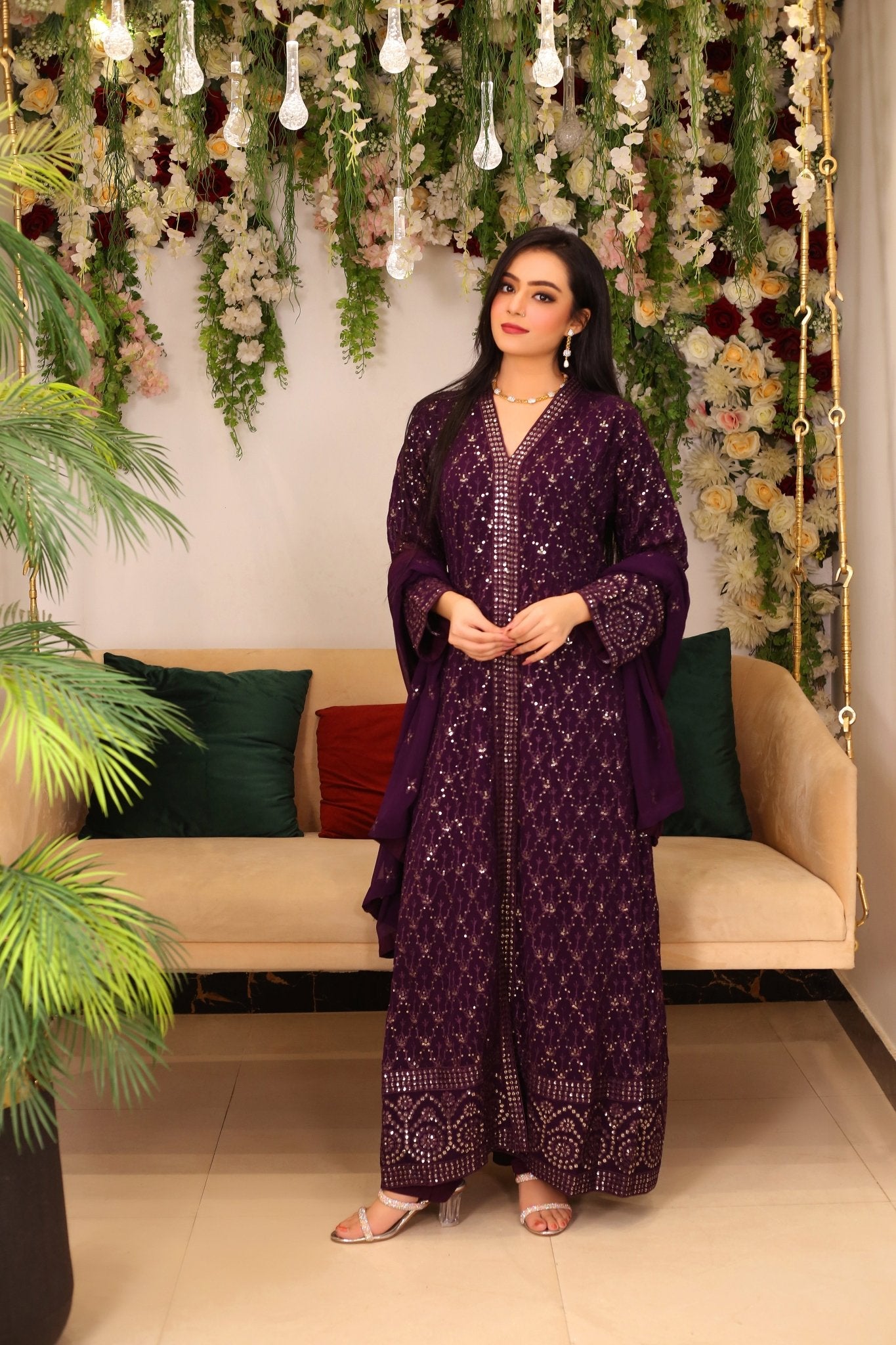 Luxury Sitara Embroidered Festive Dress - BalreejFashions